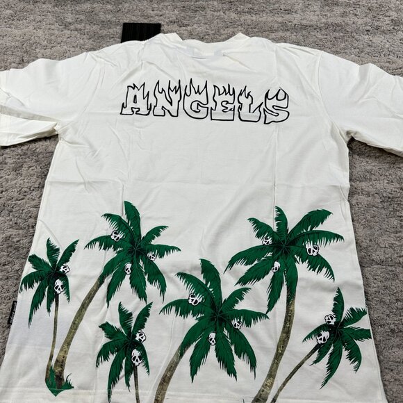 Palm Angels Skull Tree Island White T-Shirt Men’s Large - Picture 3 of 4